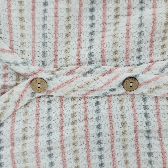 Striped Button-Down Tie-Front Top, Large - Picture 6 of 6